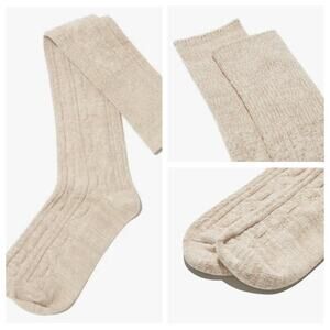 NWT Pudus FabFitfFun x Pudus Sweater Knee Socks Size 6-10 One Size Heather Cream